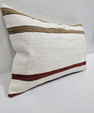 Turkish Hemp Pillow Cushion Natural Cream Red Green Pillow Cushion Cover 16" x 24" #9080