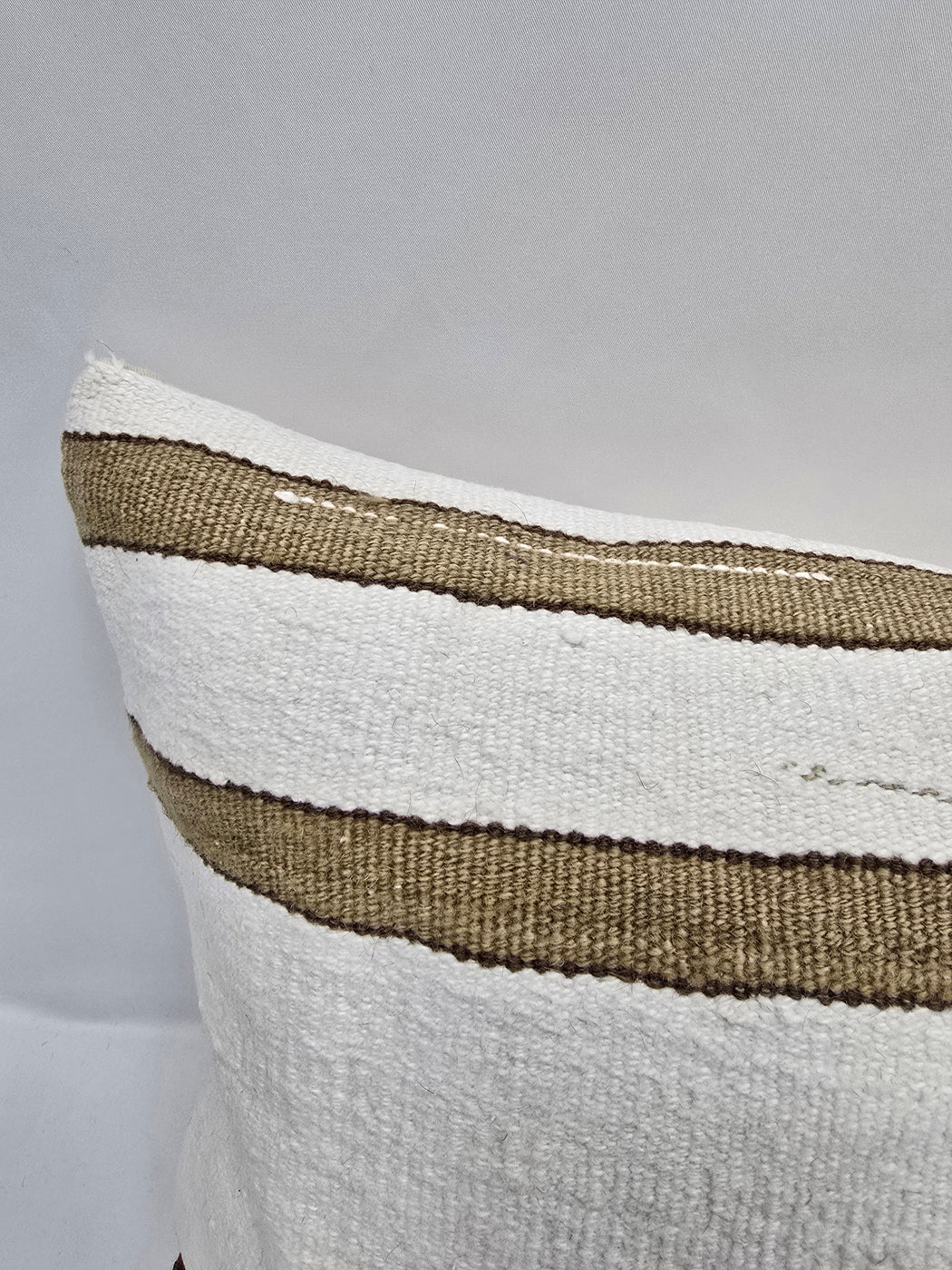 Turkish Hemp Pillow Cushion Natural Cream Red Green Pillow Cushion Cover 16" x 24" #9080