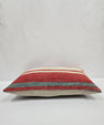 Turkish Hemp Pillow Cushion Natural Cream Brown Pillow Cushion Cover 16" x 24" #9075