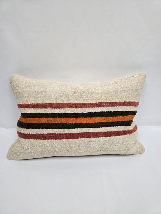 Turkish Hemp Pillow Cushion Natural Cream Brown Black Pillow Cushion Cover 16" x 24" #9074