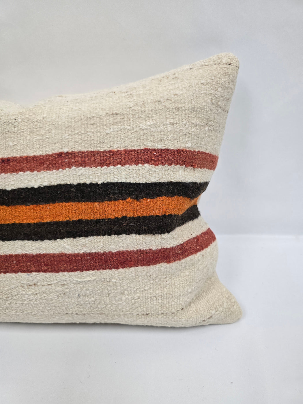 Turkish Hemp Pillow Cushion Natural Cream Brown Black Pillow Cushion Cover 16" x 24" #9074