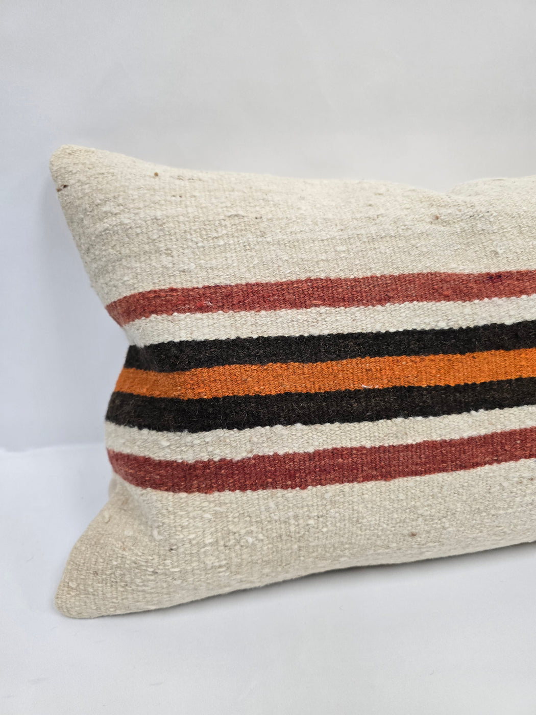 Turkish Hemp Pillow Cushion Natural Cream Brown Black Pillow Cushion Cover 16" x 24" #9074