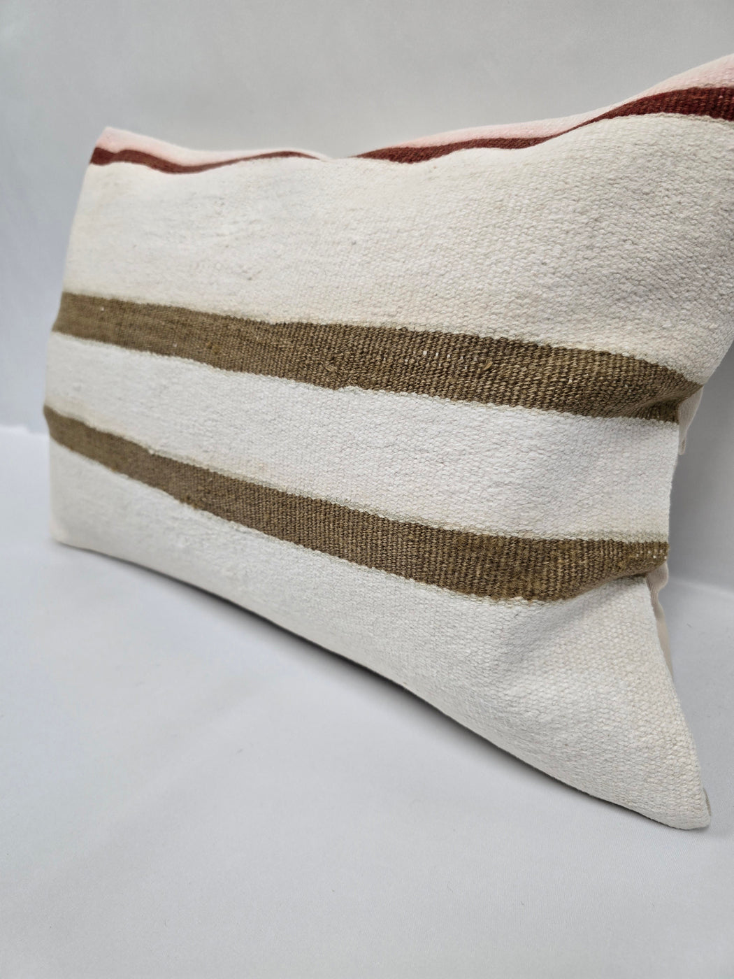 Turkish Hemp Pillow Cushion Natural Cream Green Pillow Cushion Cover 16" x 24" #9073