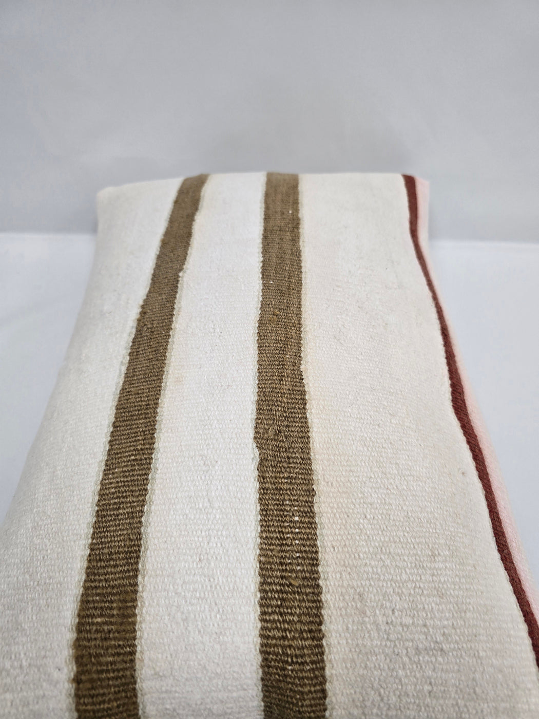 Turkish Hemp Pillow Cushion Natural Cream Green Pillow Cushion Cover 16" x 24" #9073