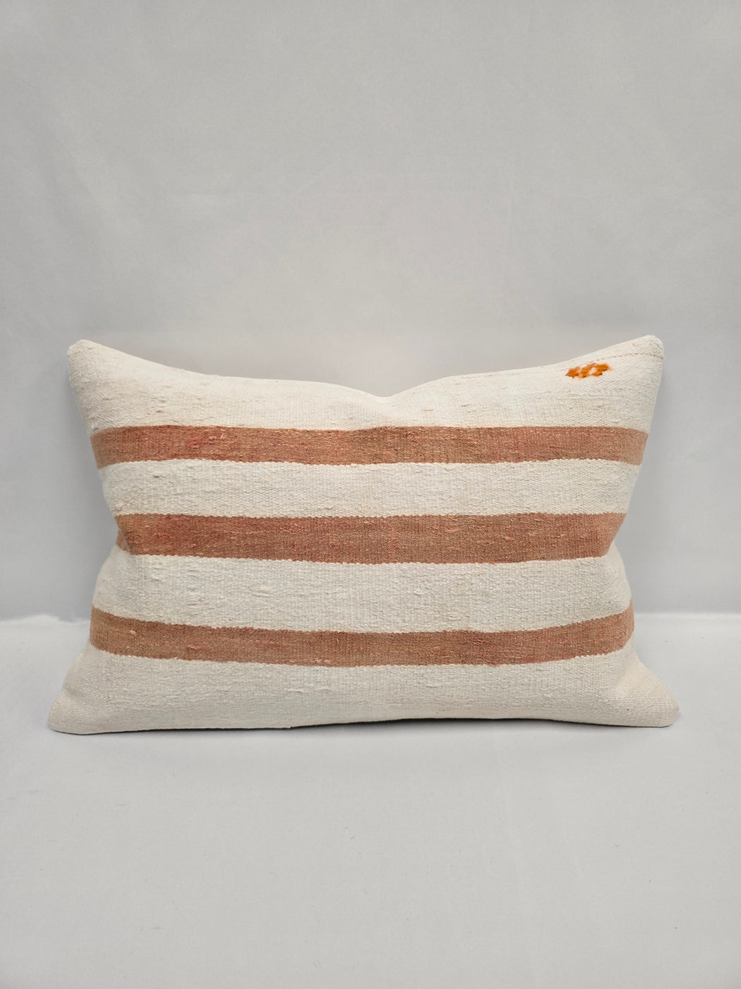 Turkish Hemp Pillow Cushion Natural Cream Rust Orange Pillow Cushion Cover 16" x 24" #9072
