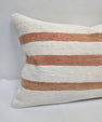 Turkish Hemp Pillow Cushion Natural Cream Rust Orange Pillow Cushion Cover 16" x 24" #9072