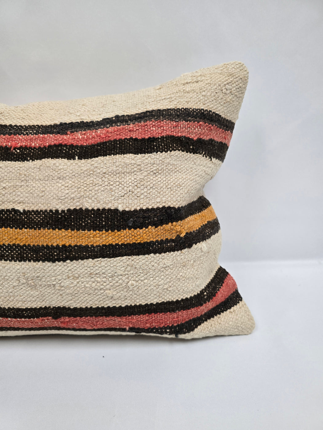 Turkish Hemp Pillow Cushion Natural Cream Black Pink Pillow Cushion Cover 16" x 24" #9071