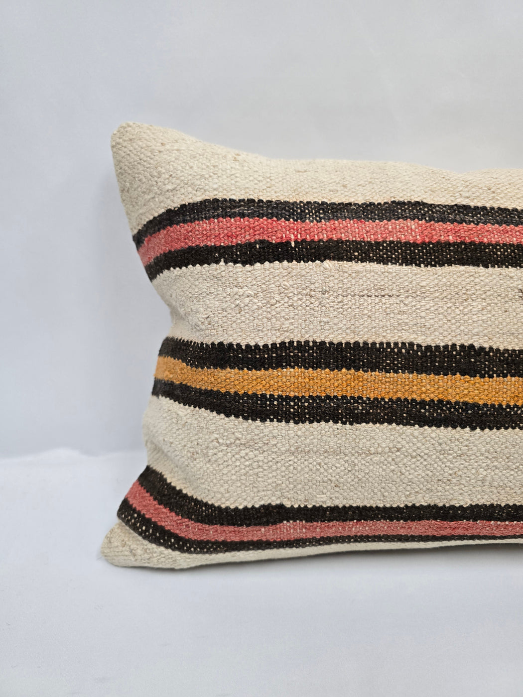 Turkish Hemp Pillow Cushion Natural Cream Black Pink Pillow Cushion Cover 16" x 24" #9071