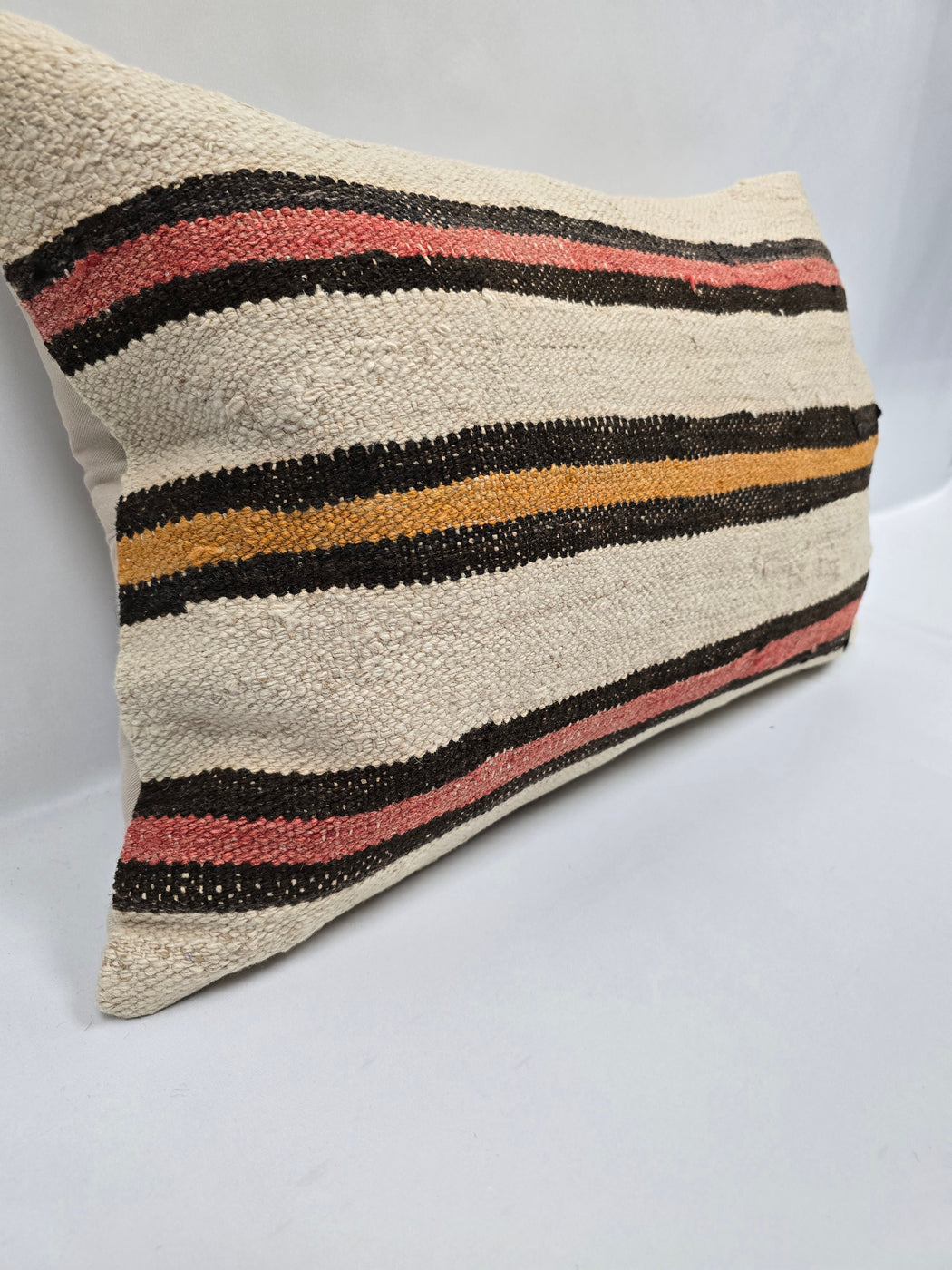 Turkish Hemp Pillow Cushion Natural Cream Black Pink Pillow Cushion Cover 16" x 24" #9071