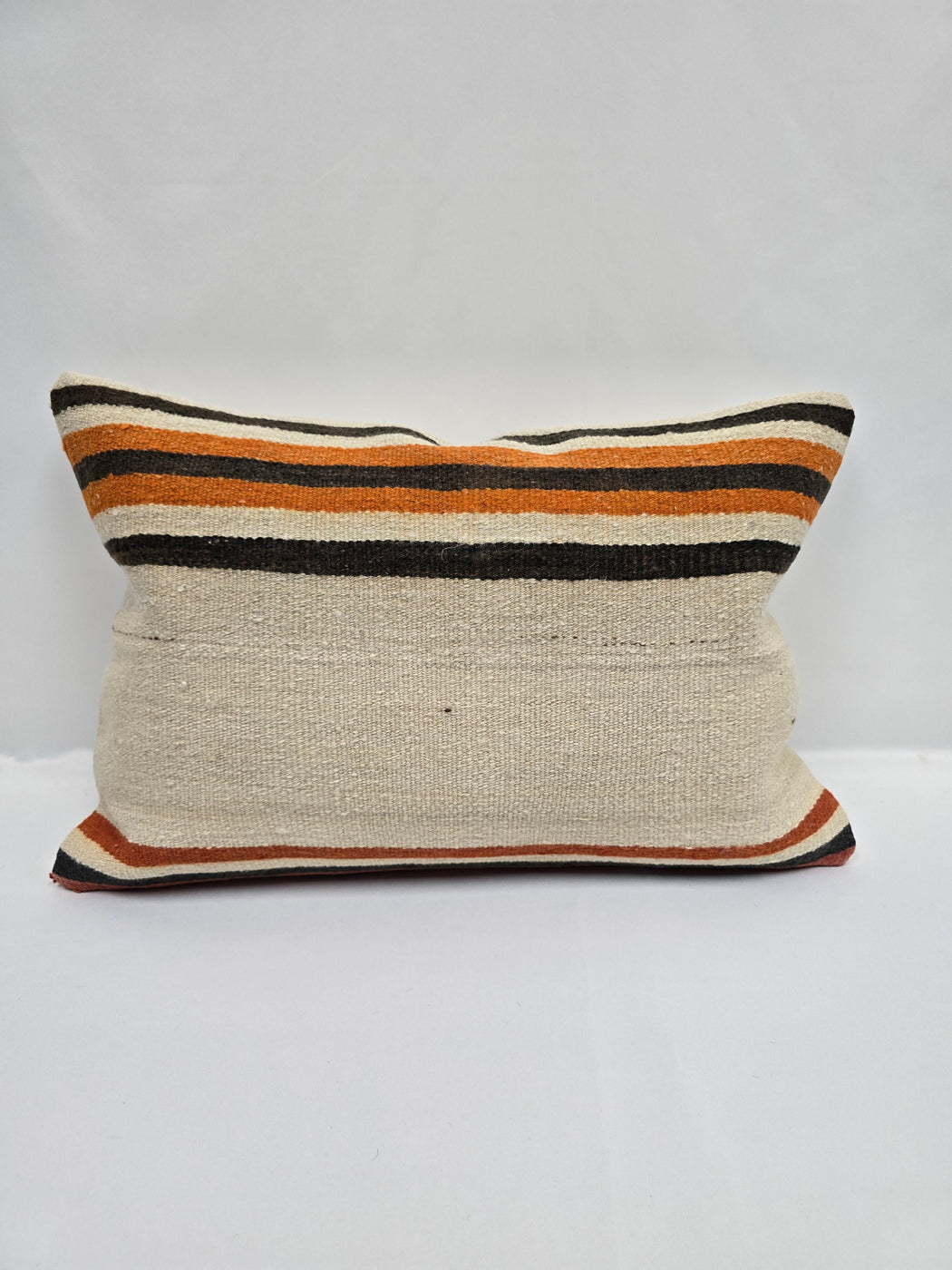 Turkish Hemp Pillow Cushion Natural Cream Black Orange Pillow Cushion Cover 16" x 24" #9070