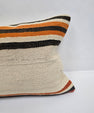 Turkish Hemp Pillow Cushion Natural Cream Black Orange Pillow Cushion Cover 16" x 24" #9070