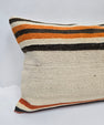 Turkish Hemp Pillow Cushion Natural Cream Black Orange Pillow Cushion Cover 16" x 24" #9070