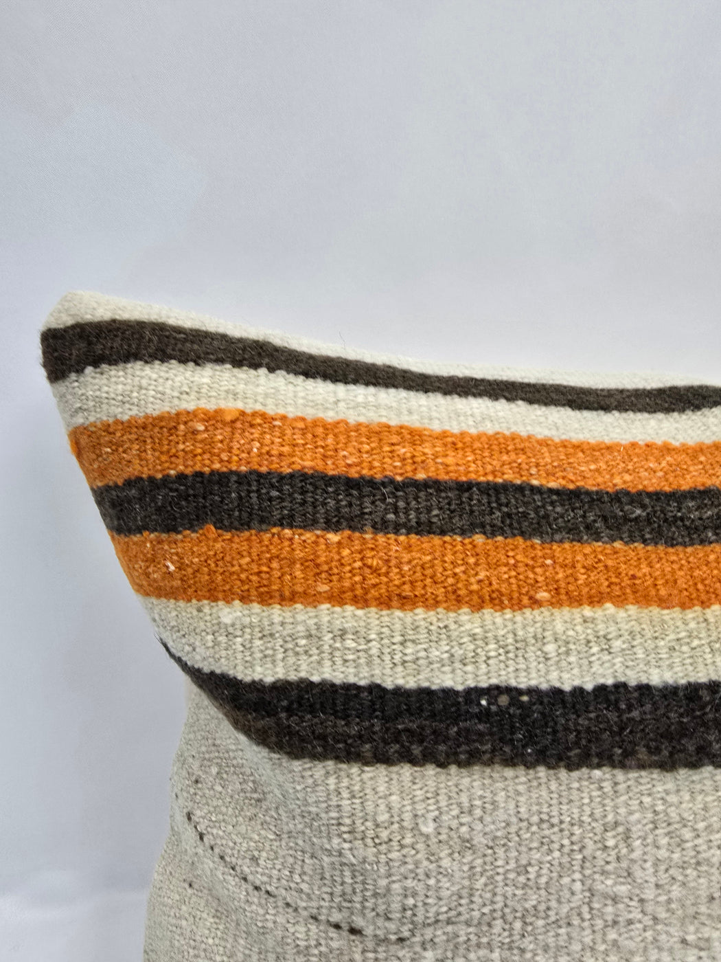 Turkish Hemp Pillow Cushion Natural Cream Black Orange Pillow Cushion Cover 16" x 24" #9070
