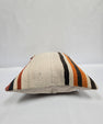 Turkish Hemp Pillow Cushion Natural Cream Black Orange Pillow Cushion Cover 16" x 24" #9070