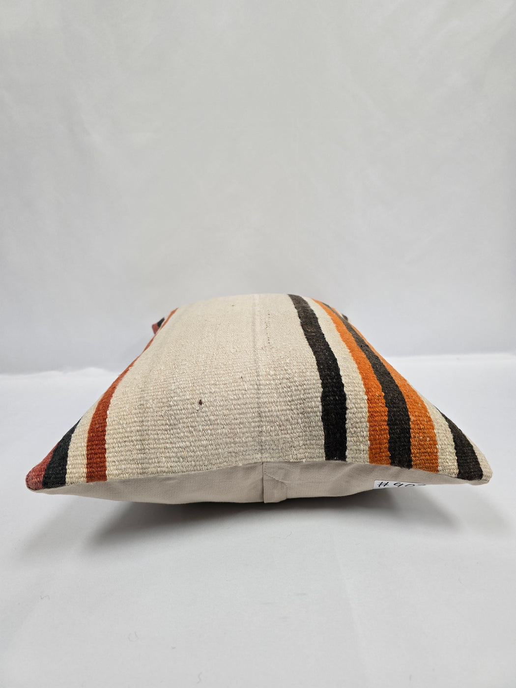 Turkish Hemp Pillow Cushion Natural Cream Black Orange Pillow Cushion Cover 16" x 24" #9070