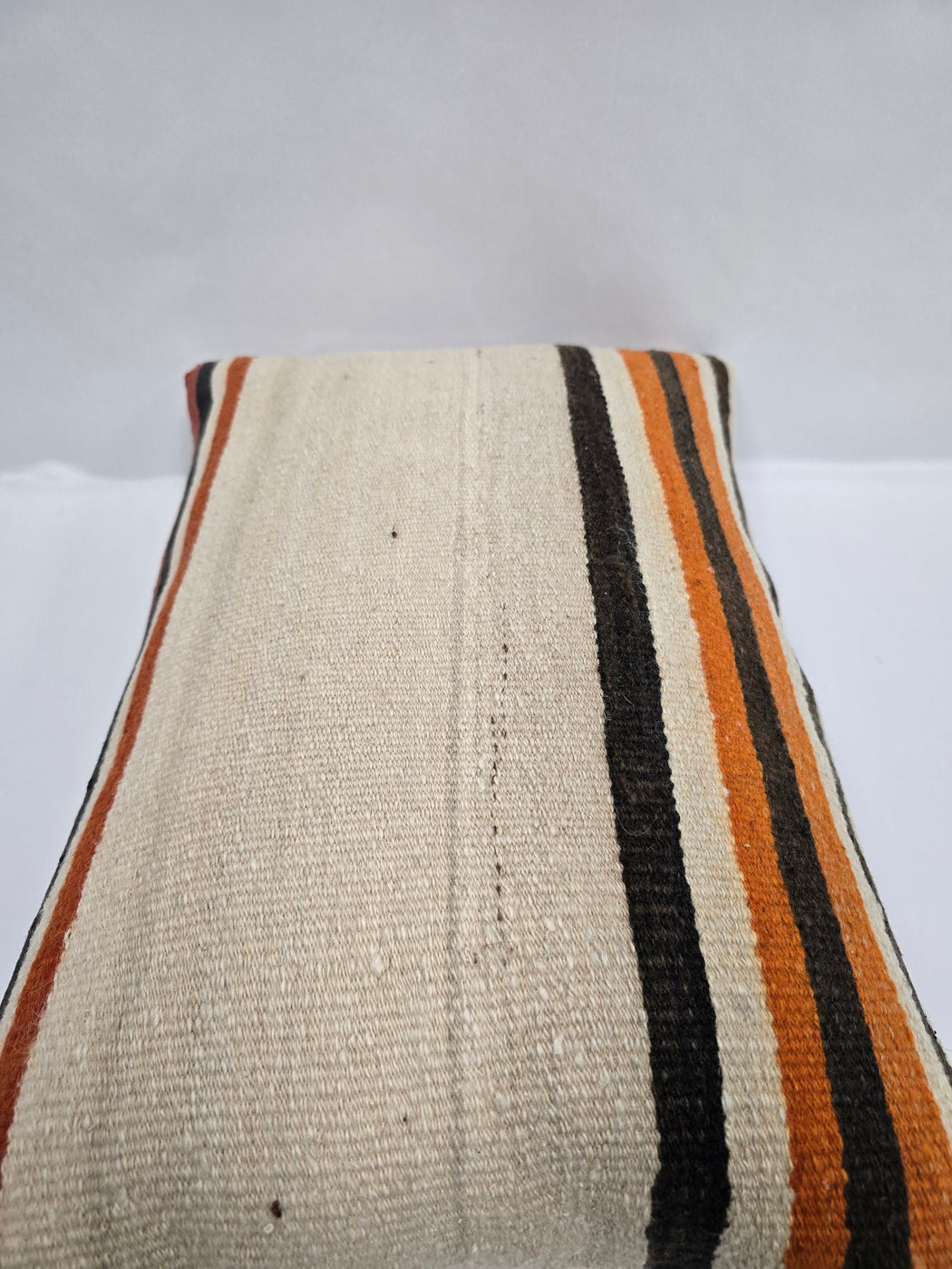 Turkish Hemp Pillow Cushion Natural Cream Black Orange Pillow Cushion Cover 16" x 24" #9070