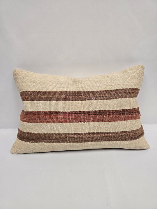 Turkish Hemp Pillow Cushion Natural Cream Brown Pillow Cushion Cover 16" x 24" #9064