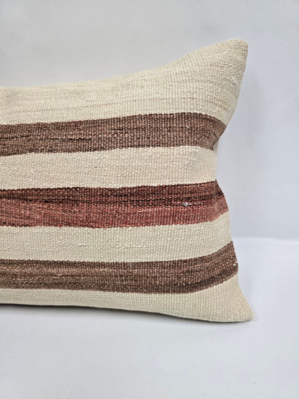 Turkish Hemp Pillow Cushion Natural Cream Brown Pillow Cushion Cover 16" x 24" #9064
