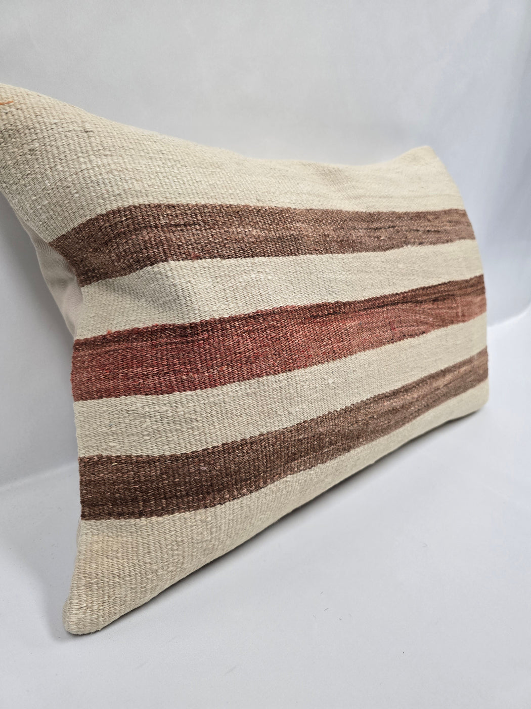 Turkish Hemp Pillow Cushion Natural Cream Brown Pillow Cushion Cover 16" x 24" #9064