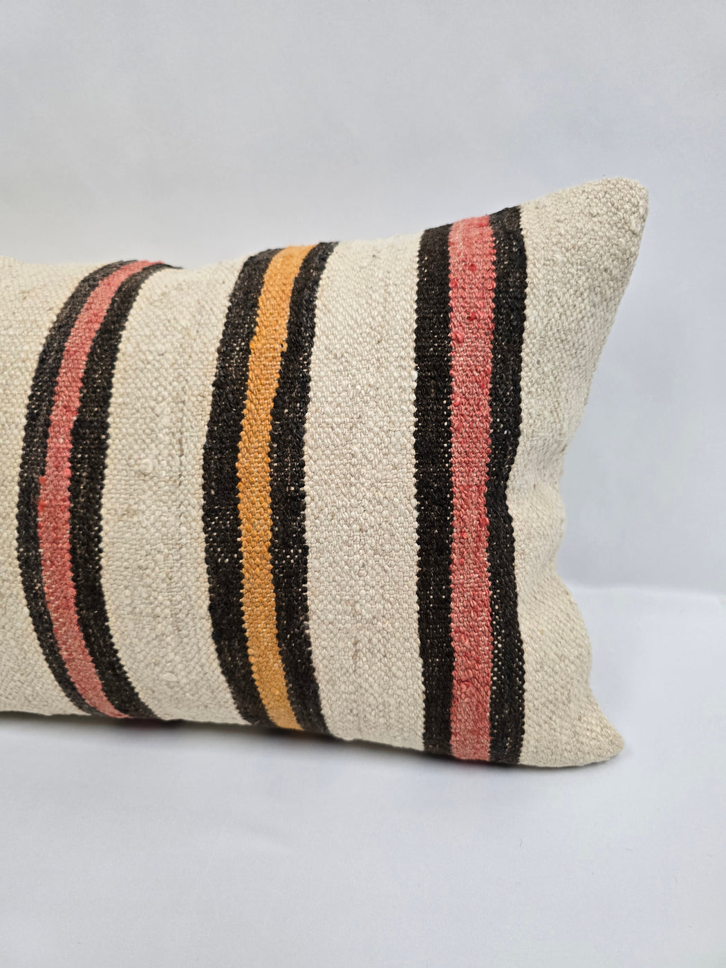 Turkish Hemp Pillow Cushion Natural Cream Black Pink Rust Pillow Cushion Cover 16" x 24" #9078