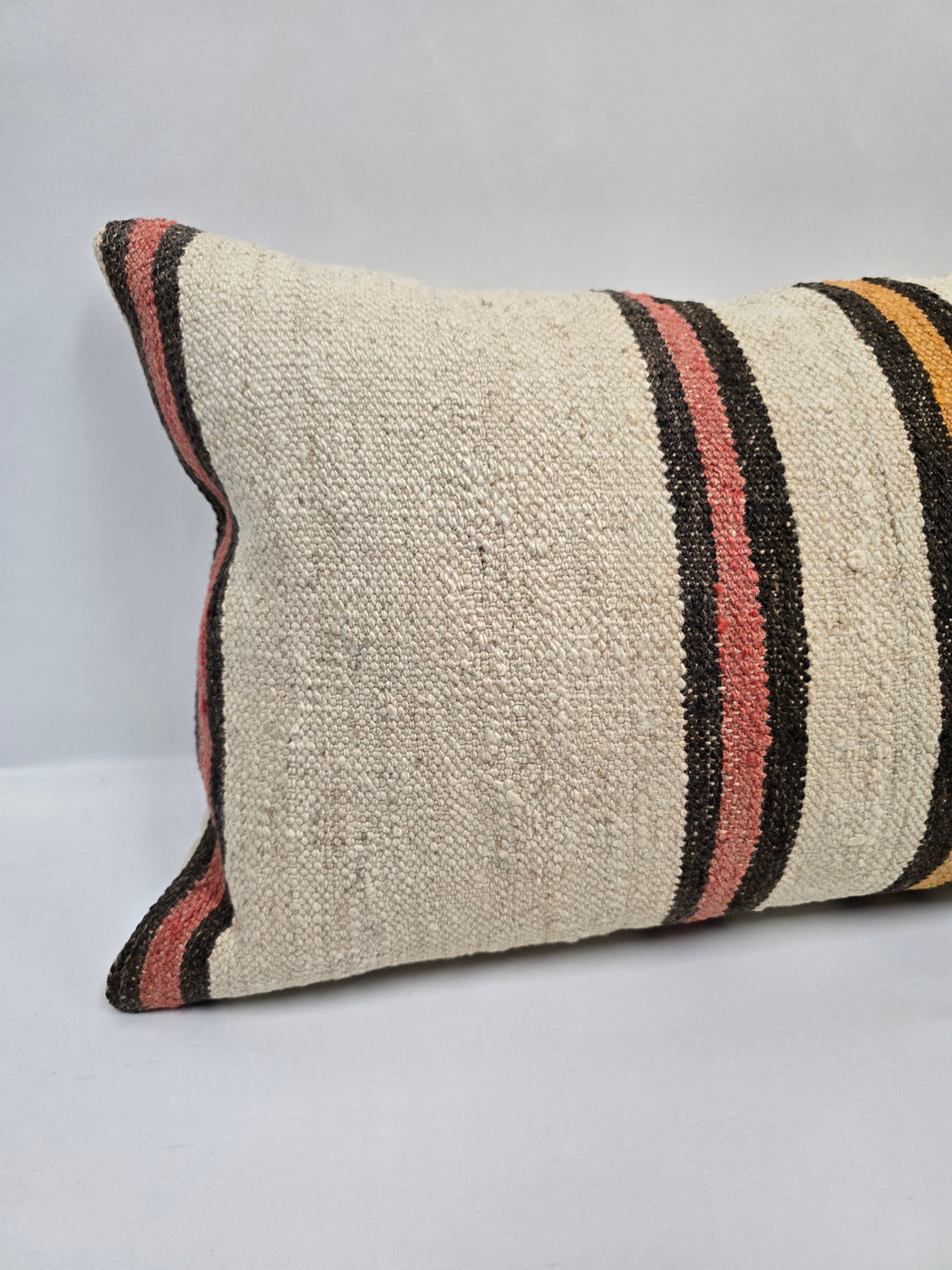 Turkish Hemp Pillow Cushion Natural Cream Black Pink Rust Pillow Cushion Cover 16" x 24" #9078