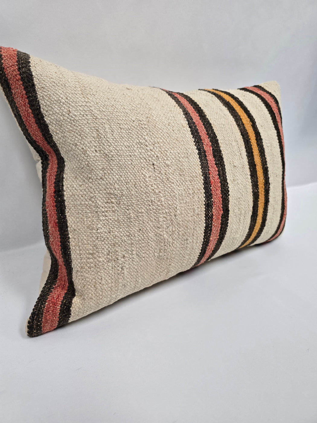 Turkish Hemp Pillow Cushion Natural Cream Black Pink Rust Pillow Cushion Cover 16" x 24" #9078