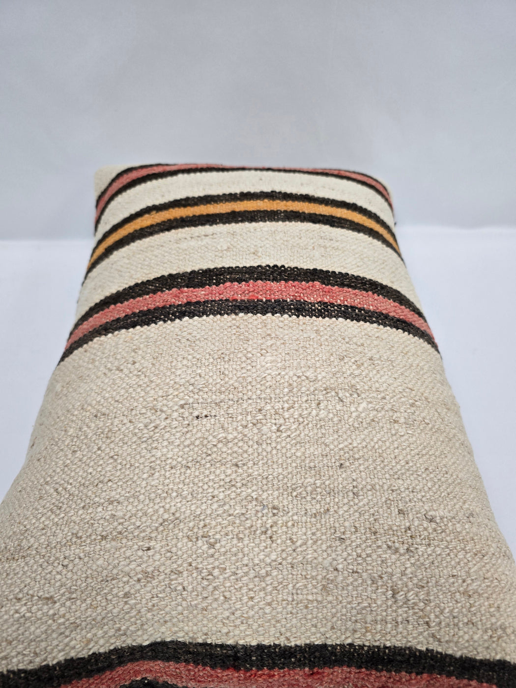 Turkish Hemp Pillow Cushion Natural Cream Black Pink Rust Pillow Cushion Cover 16" x 24" #9078