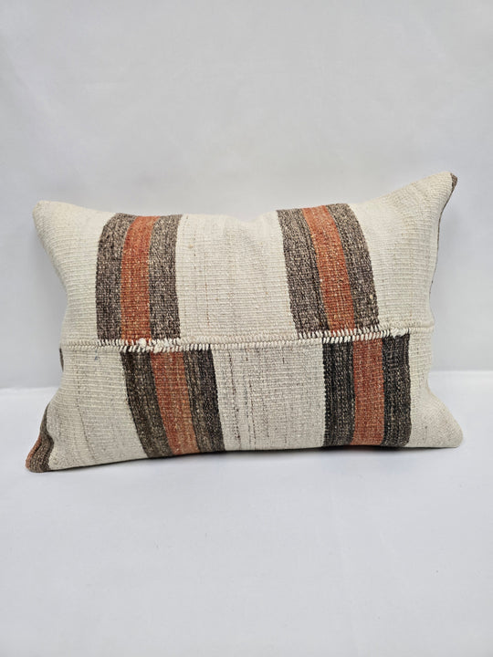 Turkish Hemp Pillow Cushion Natural Cream Brown Rust Pillow Cushion Cover 16" x 24" #9061