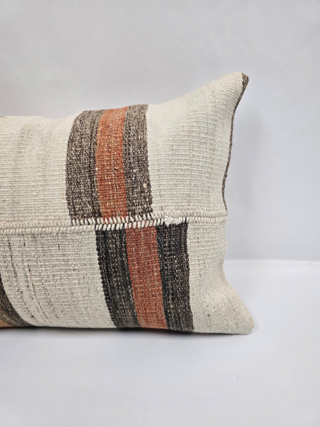 Turkish Hemp Pillow Cushion Natural Cream Brown Rust Pillow Cushion Cover 16" x 24" #9061