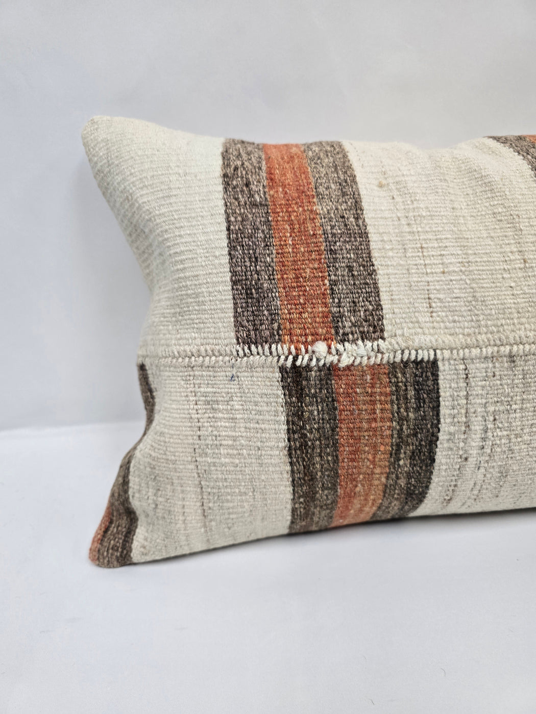 Turkish Hemp Pillow Cushion Natural Cream Brown Rust Pillow Cushion Cover 16" x 24" #9061
