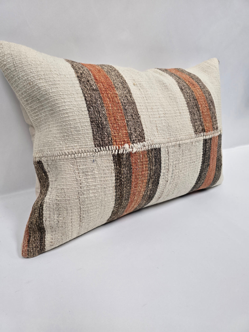 Turkish Hemp Pillow Cushion Natural Cream Brown Rust Pillow Cushion Cover 16" x 24" #9061