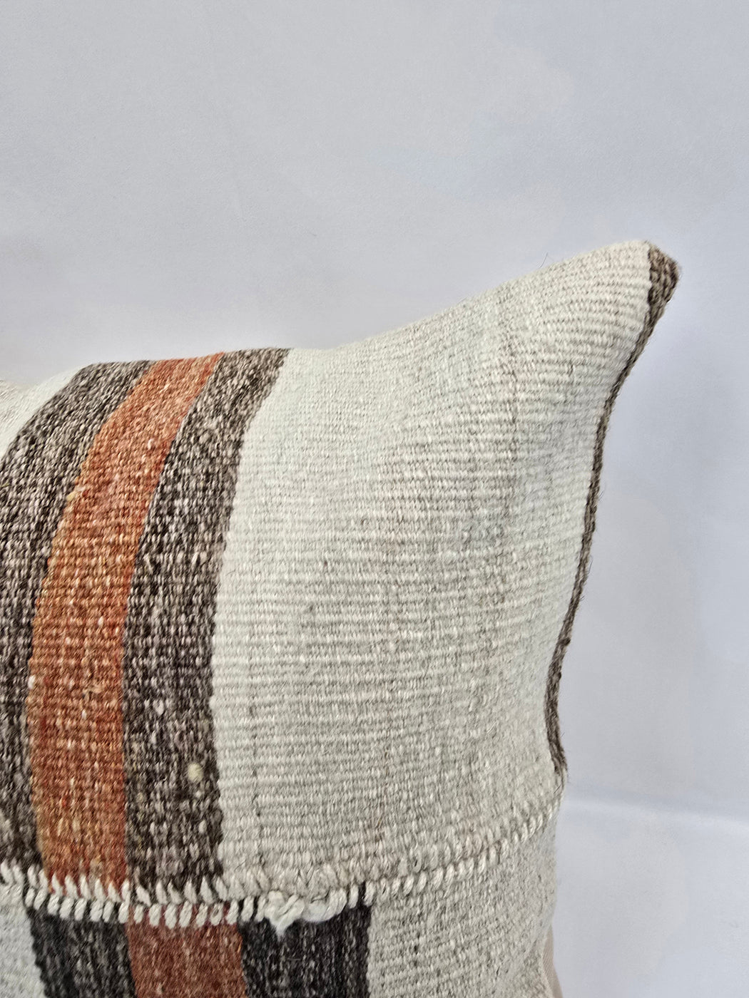 Turkish Hemp Pillow Cushion Natural Cream Brown Rust Pillow Cushion Cover 16" x 24" #9061