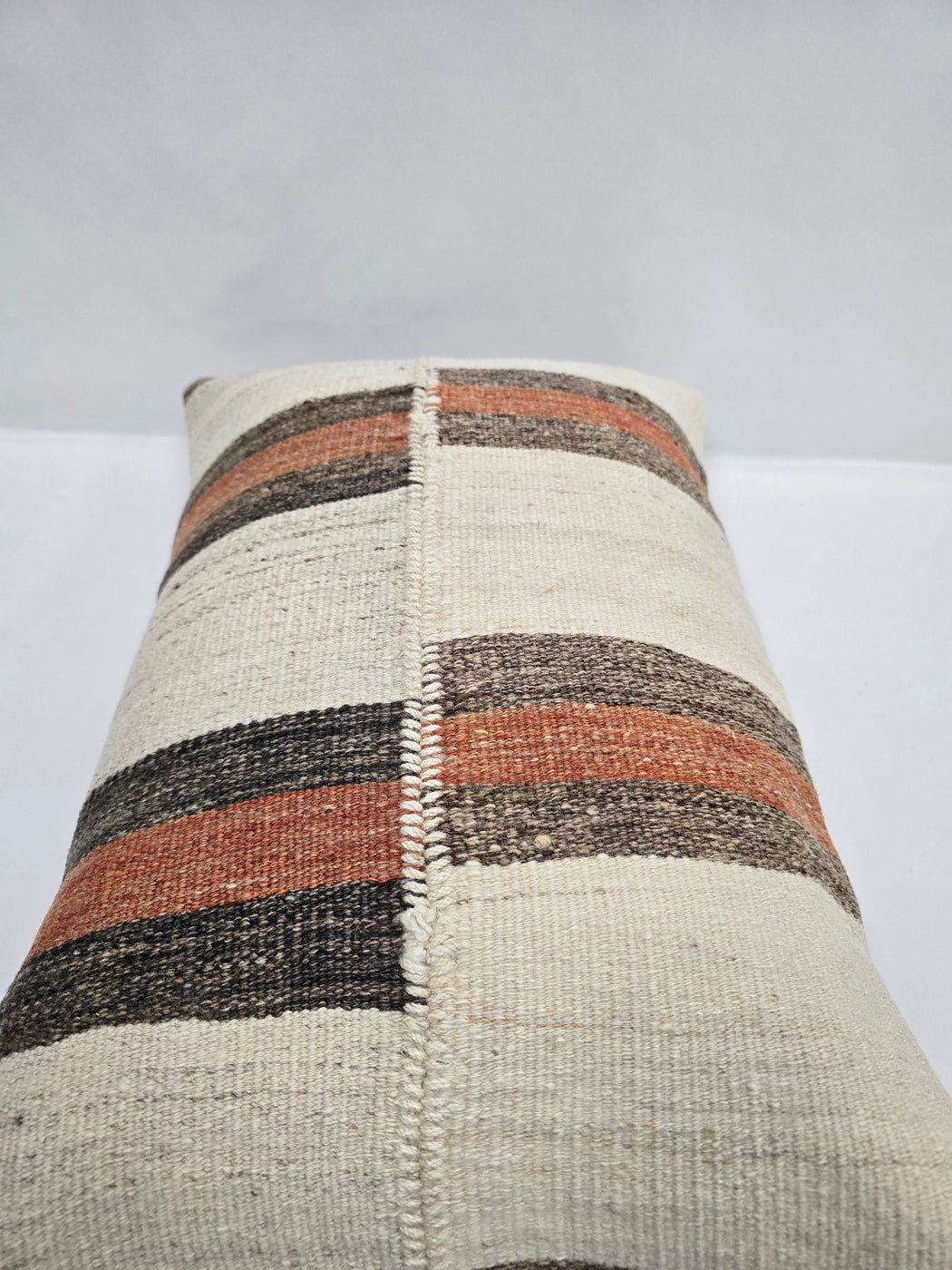 Turkish Hemp Pillow Cushion Natural Cream Brown Rust Pillow Cushion Cover 16" x 24" #9061