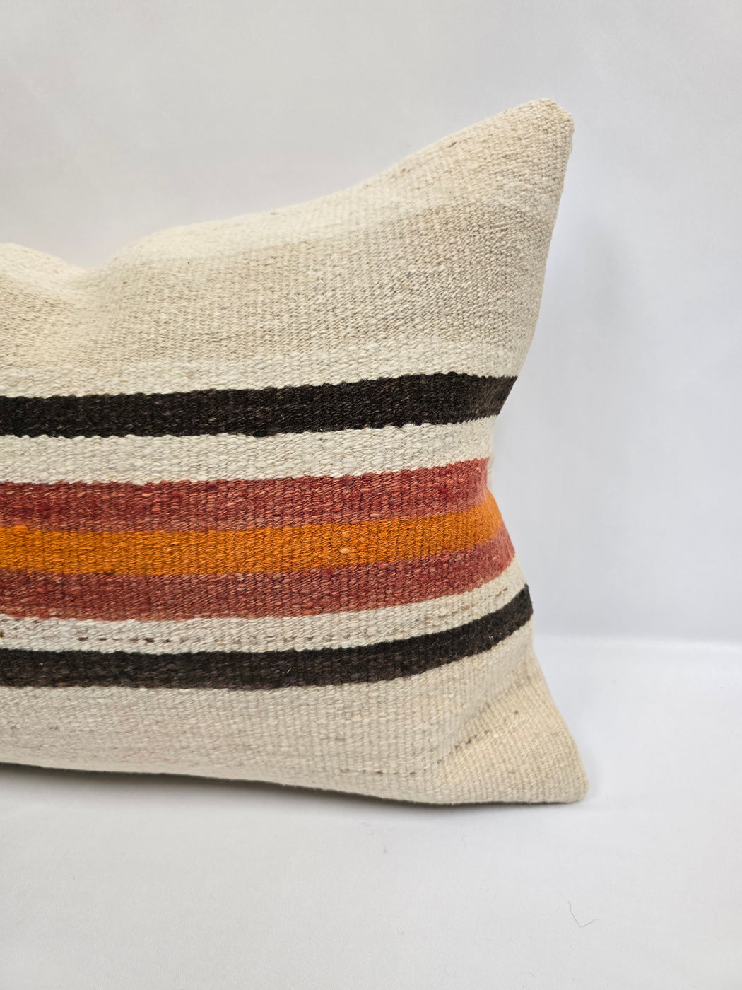 Turkish Hemp Pillow Cushion Natural Cream Brown Black Pillow Cushion Cover 16" x 24" #9059