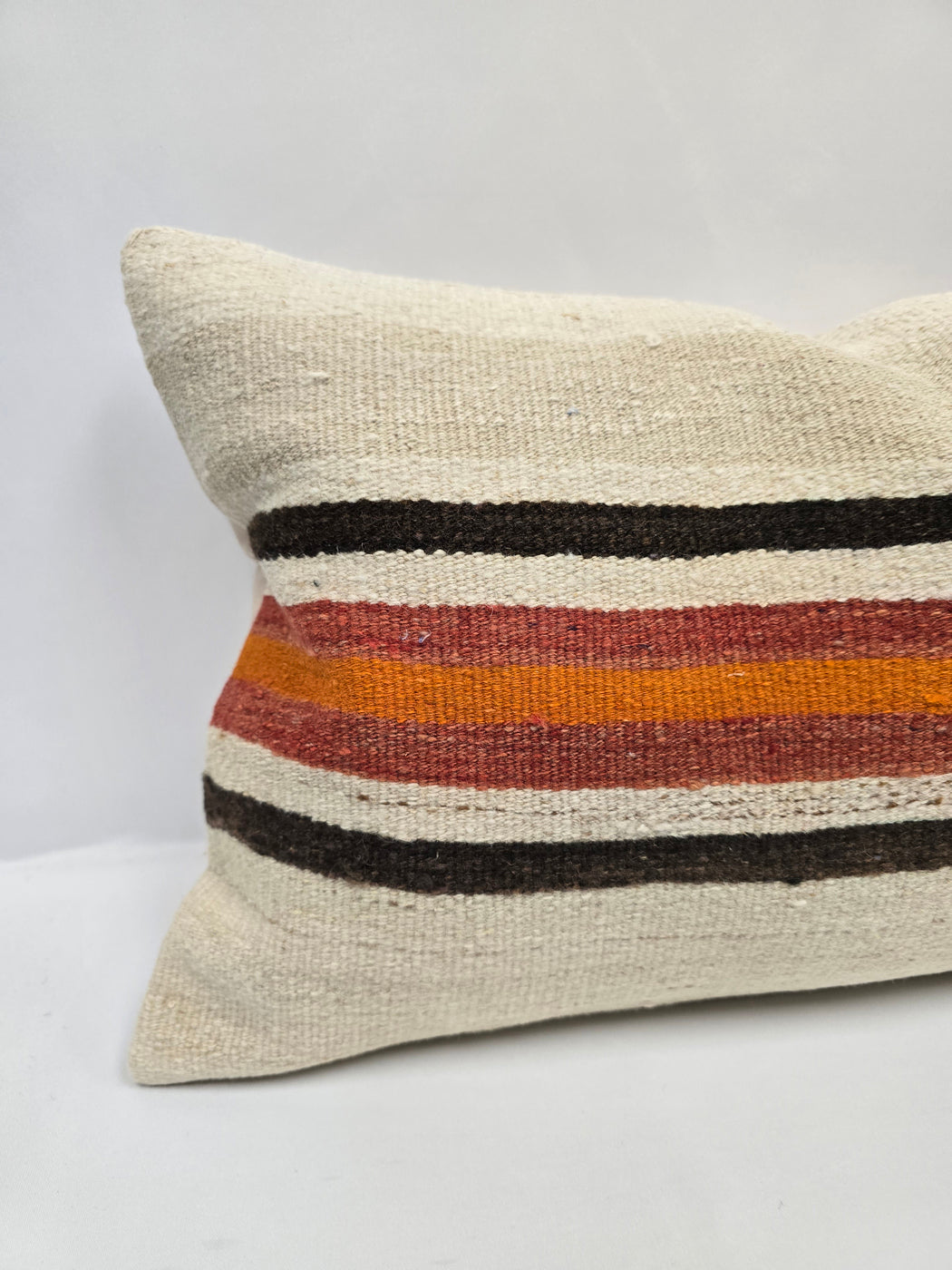 Turkish Hemp Pillow Cushion Natural Cream Brown Black Pillow Cushion Cover 16" x 24" #9059