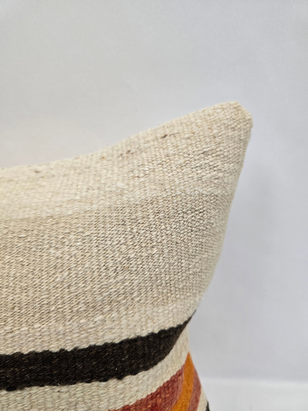 Turkish Hemp Pillow Cushion Natural Cream Brown Black Pillow Cushion Cover 16" x 24" #9059