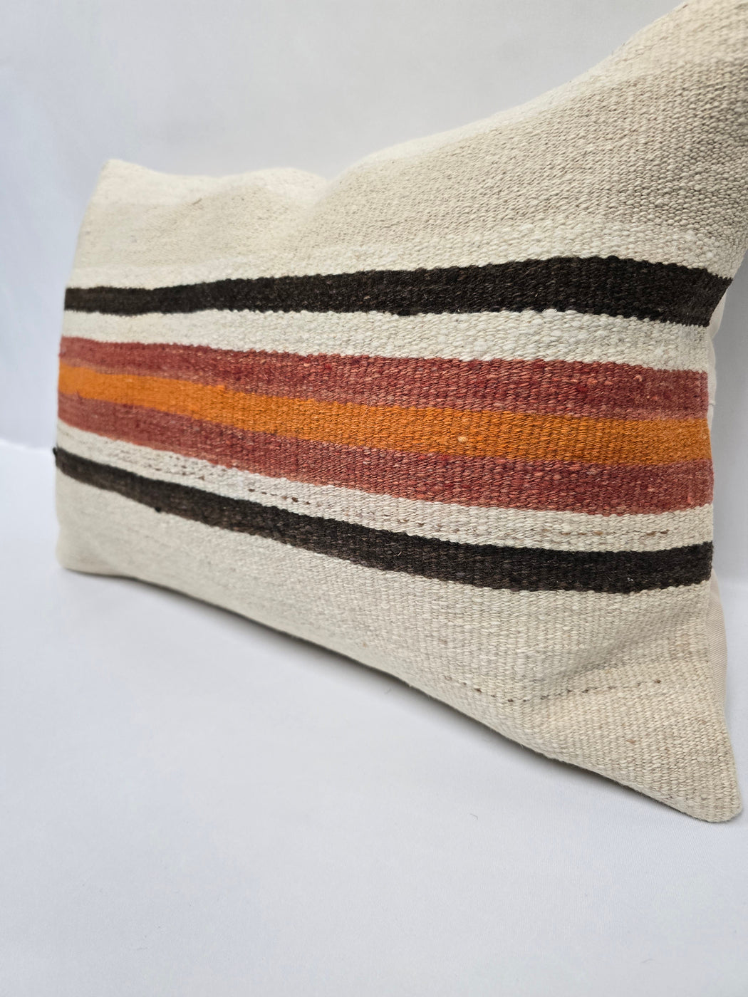Turkish Hemp Pillow Cushion Natural Cream Brown Black Pillow Cushion Cover 16" x 24" #9059