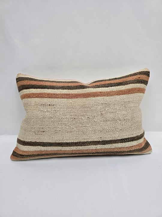 Turkish Hemp Pillow Cushion Natural Cream Brown Rust Pink Pillow Cushion Cover 16" x 24" #9058