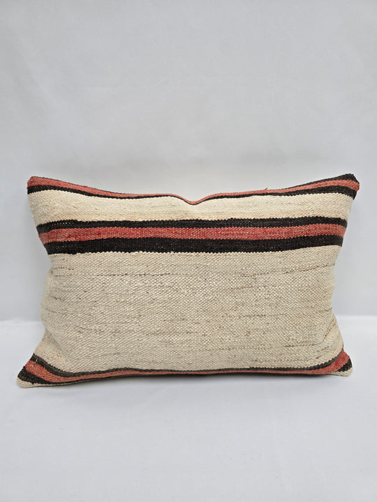 Turkish Hemp Pillow Cushion Natural Cream Black Pink Pillow Cushion Cover 16" x 24" #9056