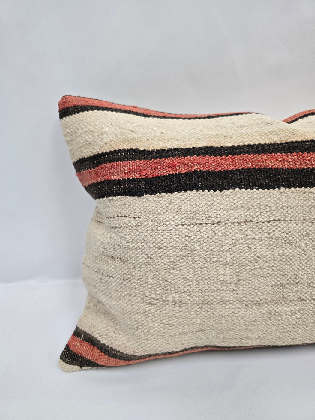 Turkish Hemp Pillow Cushion Natural Cream Black Pink Pillow Cushion Cover 16" x 24" #9056