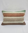Turkish Hemp Pillow Cushion Natural Cream Green Rust Pillow Cushion Cover 16" x 24" #9055