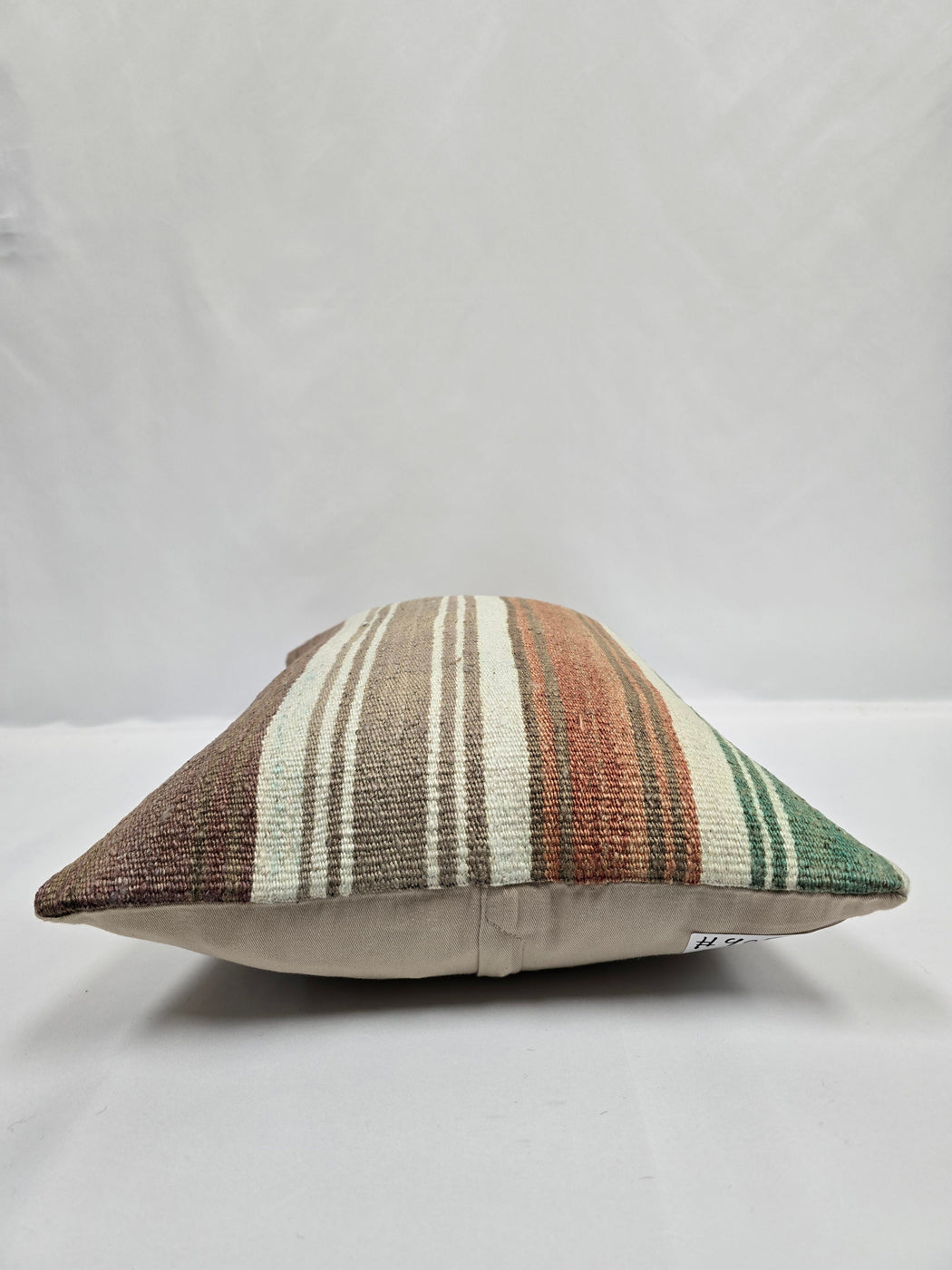 Turkish Hemp Pillow Cushion Natural Cream Green Rust Pillow Cushion Cover 16" x 24" #9055