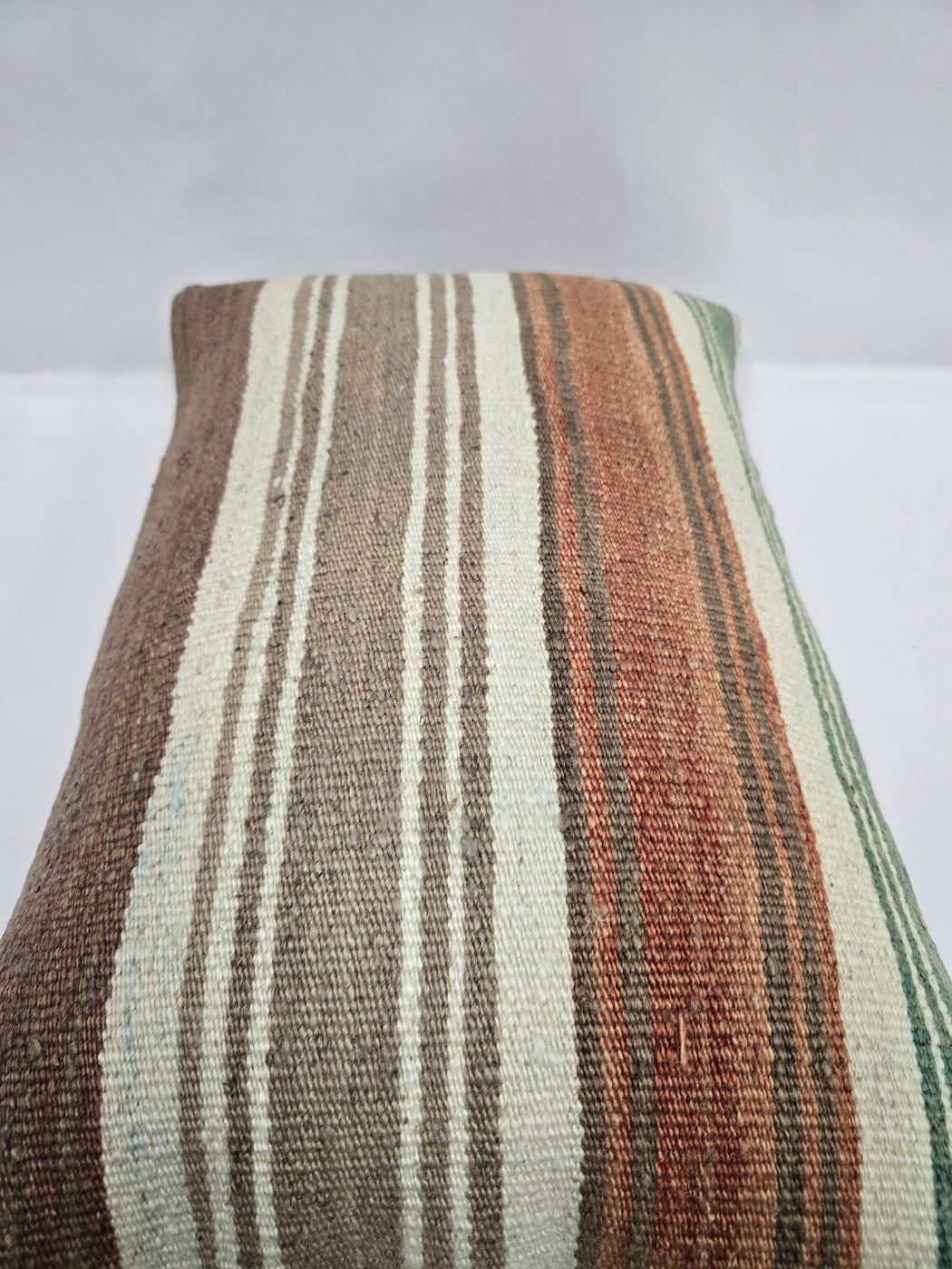 Turkish Hemp Pillow Cushion Natural Cream Green Rust Pillow Cushion Cover 16" x 24" #9055