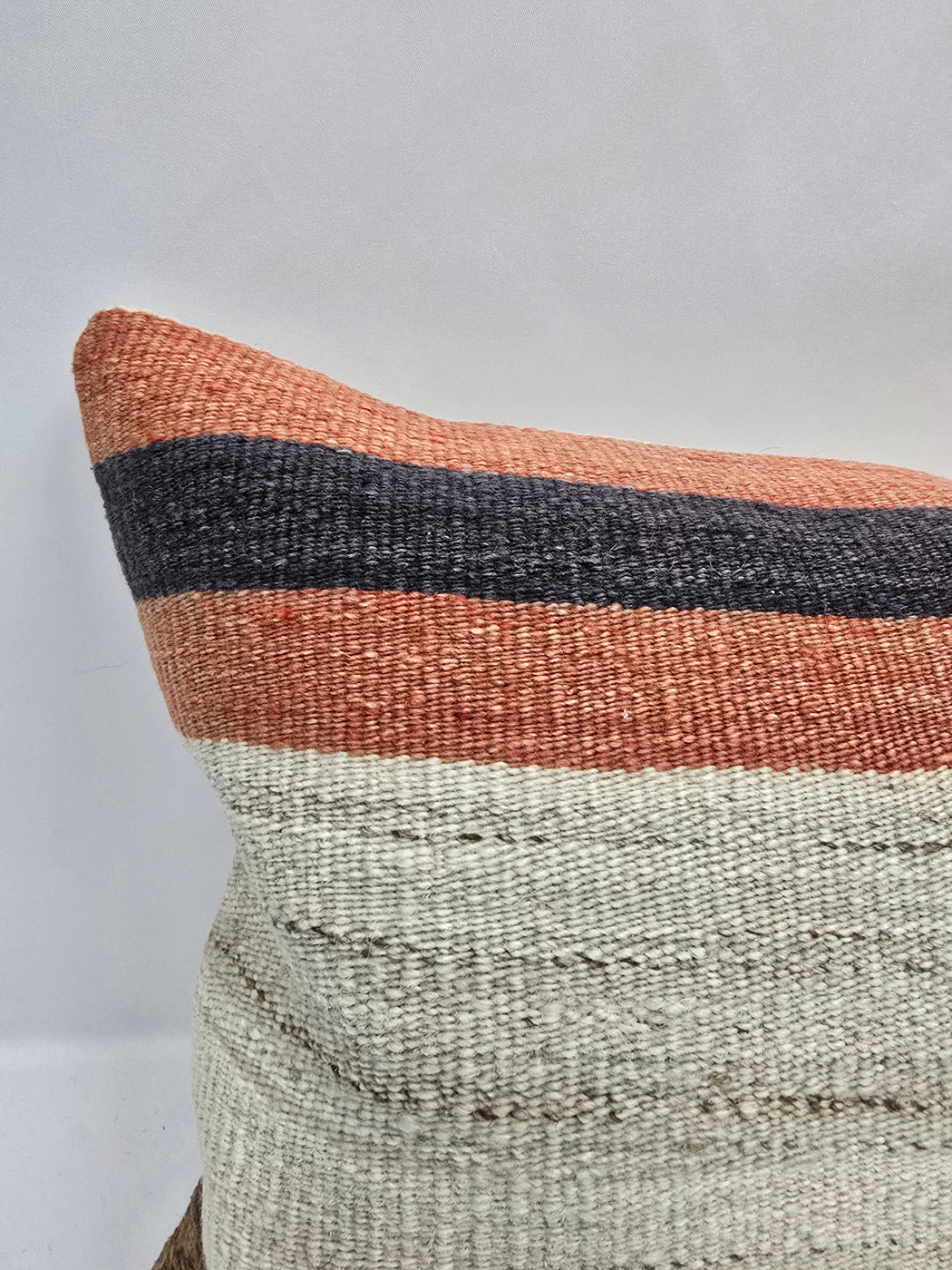 Turkish Hemp Pillow Cushion Natural Cream Brown Rust Pillow Cushion Cover 16" x 24" #9054