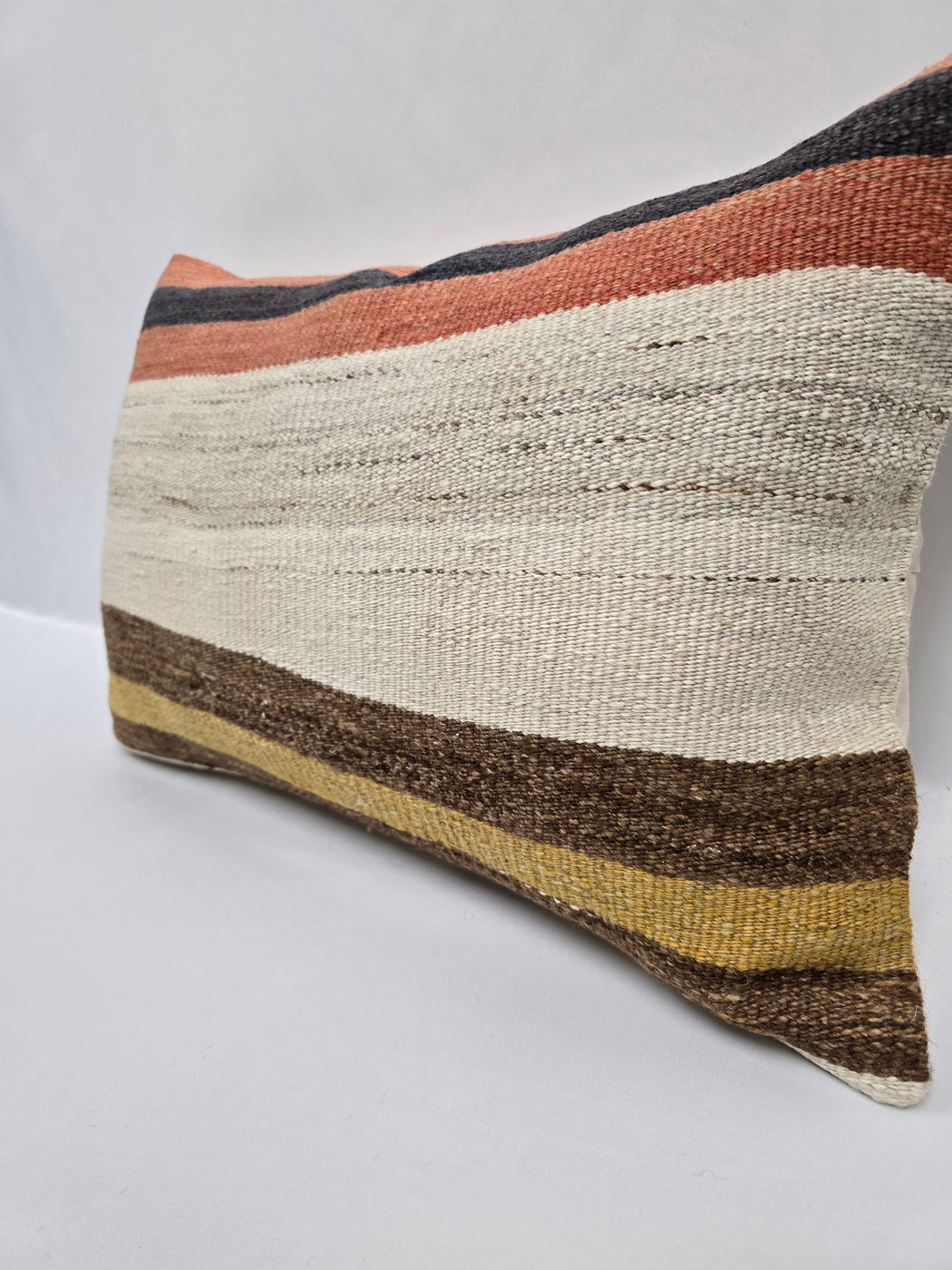 Turkish Hemp Pillow Cushion Natural Cream Brown Rust Pillow Cushion Cover 16" x 24" #9054
