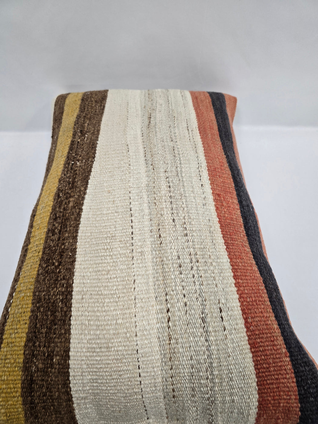 Turkish Hemp Pillow Cushion Natural Cream Brown Rust Pillow Cushion Cover 16" x 24" #9054