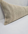 Turkish Lumbar Rug Pillow Cream Cushion Cover Hemp Pillow 14" x 40" #9502