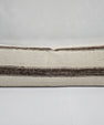 Turkish Lumbar Rug Pillow Cream Brown Cushion Cover Hemp Pillow 14" x 40" #9490