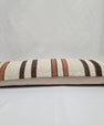 Turkish Lumbar Rug Pillow Cream Brown Rust Cushion Cover Hemp Pillow 14" x 40" #9489