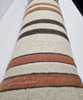 Turkish Lumbar Rug Pillow Cream Brown Rust Cushion Cover Hemp Pillow 14" x 40" #9489